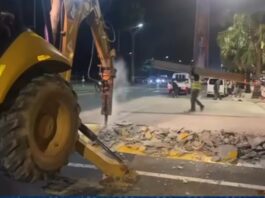 Intrant desmonta muro en el Malecón tras quejas de conductores