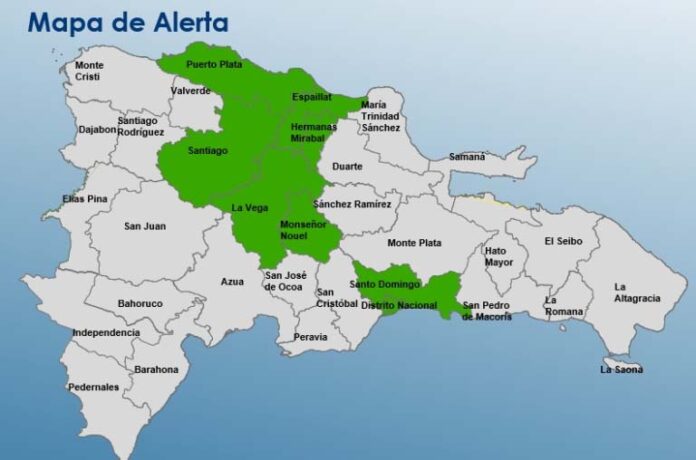 COE mantiene alerta verde en 8 provincias y el Distrito Nacional