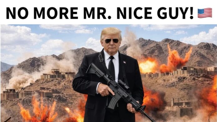 Trump publica imagen en la que aparece armado con advertencia a Irán