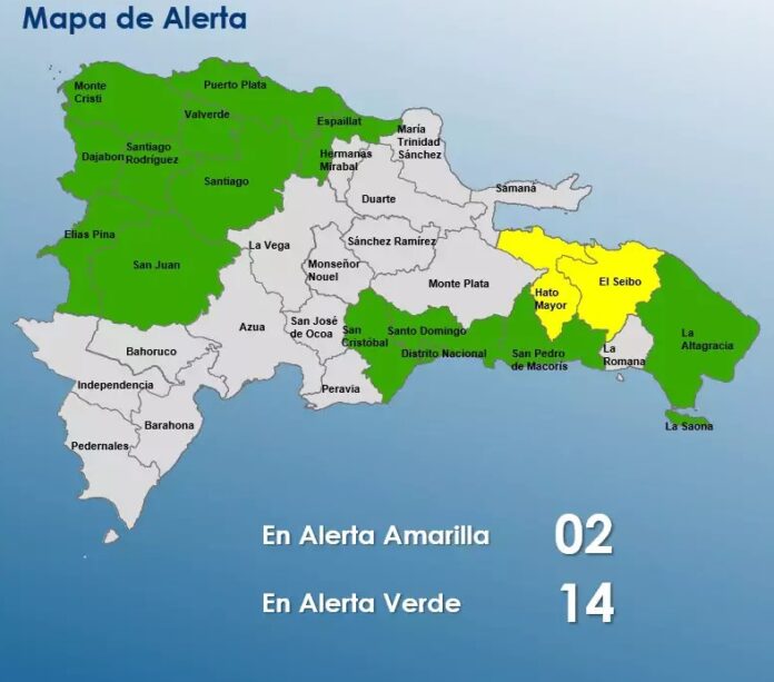 COE coloca 16 provincias en alerta por lluvias