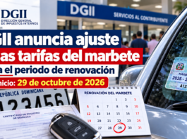 DGII anuncia ajuste en las tarifas del marbete e inicio del periodo de renovación