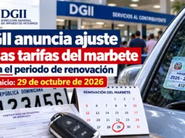 DGII anuncia ajuste en las tarifas del marbete e inicio del periodo de renovación