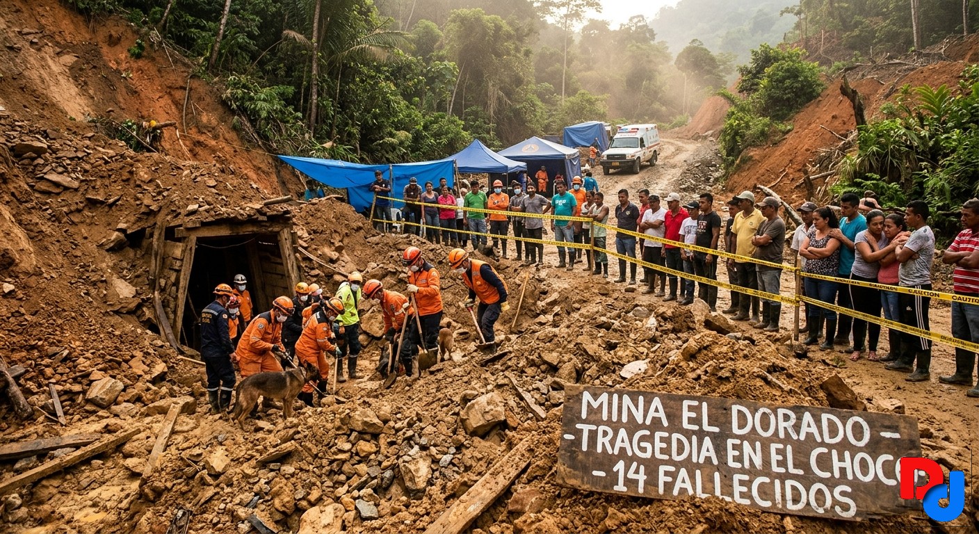 Derrumbe en mina de oro ilegal deja 14 muertos en Colombia Derrumbe en mina de oro ilegal deja 14 muertos en Colombia