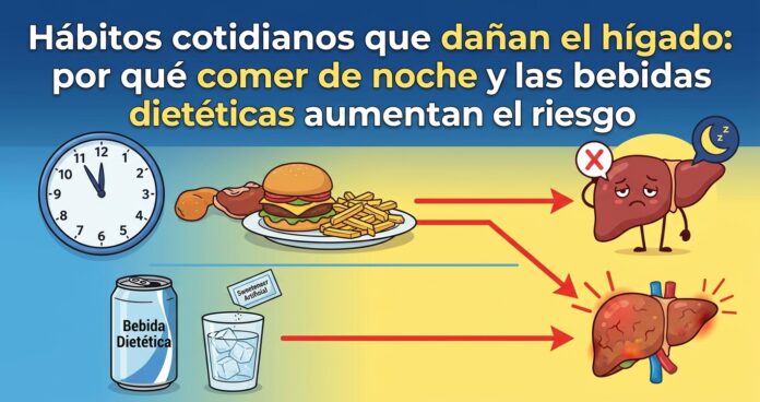 Hábitos cotidianos que dañan el hígado: por qué comer de noche y las bebidas dietéticas aumentan el riesgo