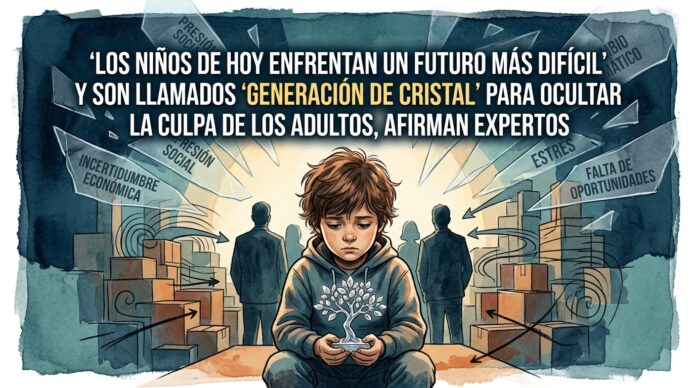 Los niños de hoy enfrentan un futuro más difícil y son llamados 'generación de cristal' para ocultar la culpa de los adultos, afirman expertos