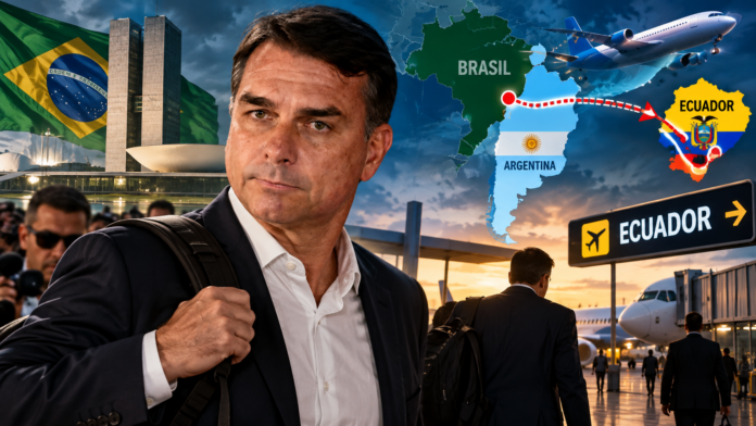 Flávio Bolsonaro huye de Brasil tras perder las elecciones y viaja a Ecuador vía Argentina