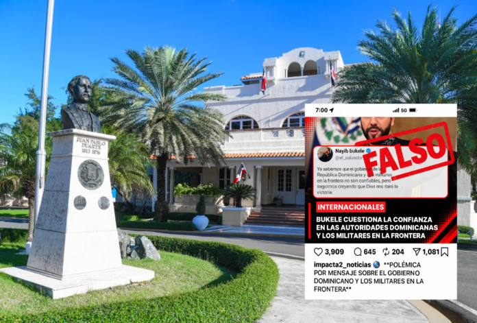 MIREX aclara que mensaje atribuido a Bukele contra República Dominicana es falso
