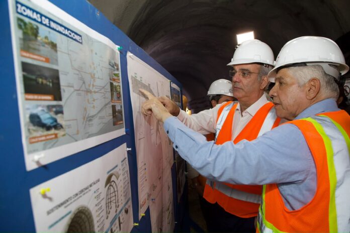 Abinader supervisa túnel pluvial de la avenida Luperón que se construye con fondos de Aerodom