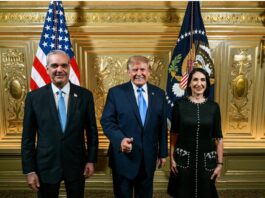 Abinader y Raquel Arbaje participan en recepción ofrecida por Donald Trump